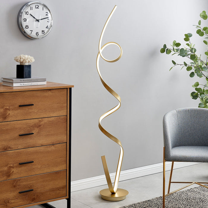 Amsterdam LED Sandy Gold  63-Inch Floor Lamp - Dimmable