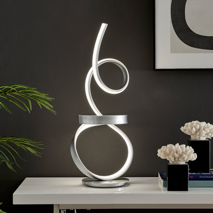 Amsterdam Silver Table Lamp - LED Strip & Touch Dimmer