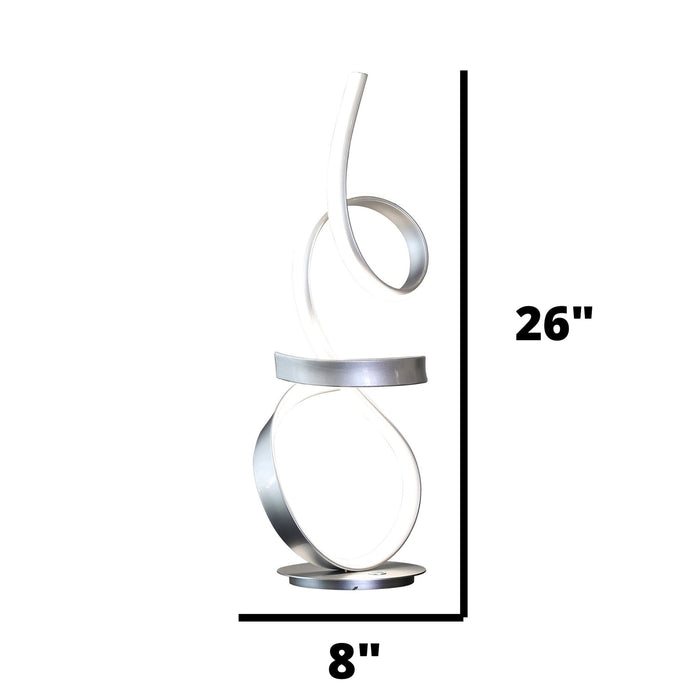 Amsterdam Silver Table Lamp - LED Strip & Touch Dimmer