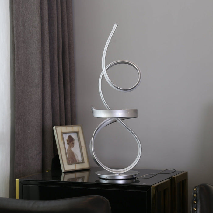 Amsterdam Silver Table Lamp - LED Strip & Touch Dimmer