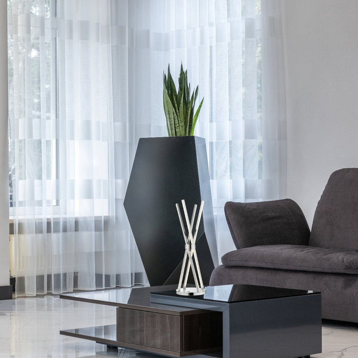 Bergen Chrome Table Lamp // LED Strip & Touch Dimmer