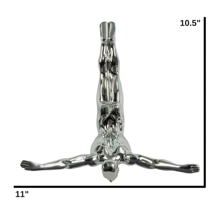 Diver Wall Decor Sculpture //11" Chrome
