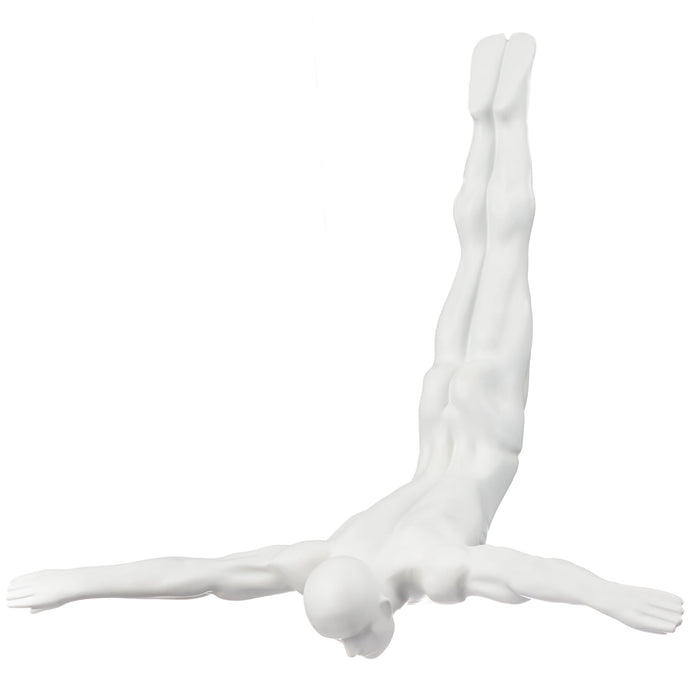 Diver Wall Decor Sculpture //11" Matte White
