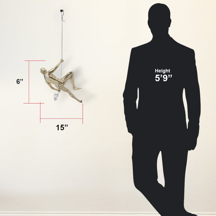 Gold, Metallic Red, & Chrome Wall Sculpture Climbing Set