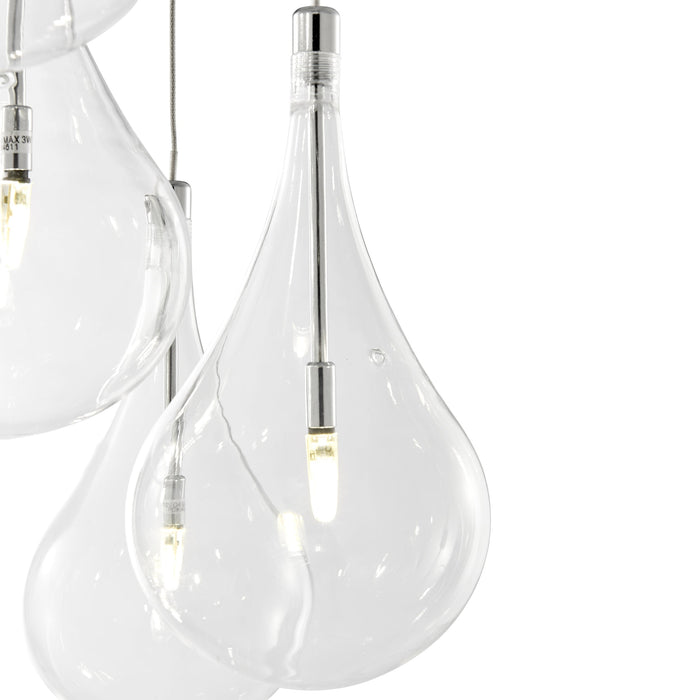 Modern Glass Drops Chandelier // 9 Light