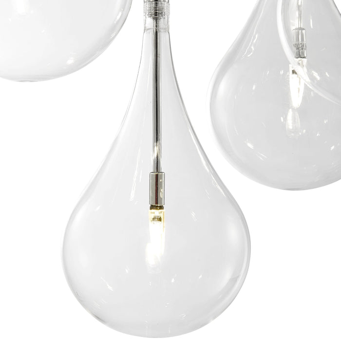 Modern Glass Drops Chandelier // 9 Light