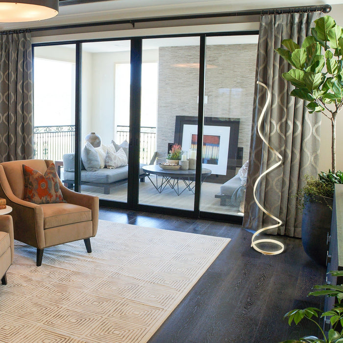 Modern LED Spiral Floor Lamp //  Sandy Gold