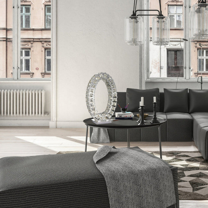 Oval Crystal Extravaganza 17.5" Table Lamp // Led Strip