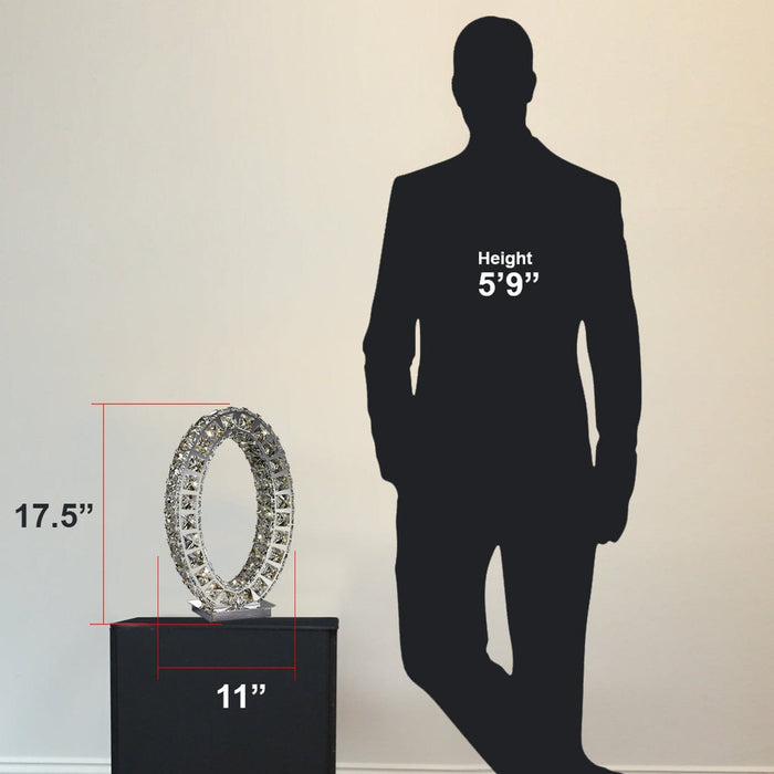 Oval Crystal Extravaganza 17.5" Table Lamp // Led Strip