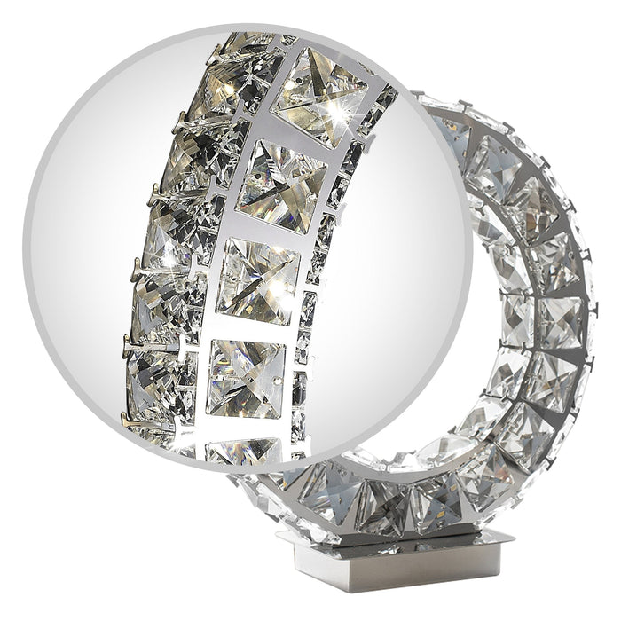 Round Crystal Extravaganza 11" Table Lamp // Led Strip
