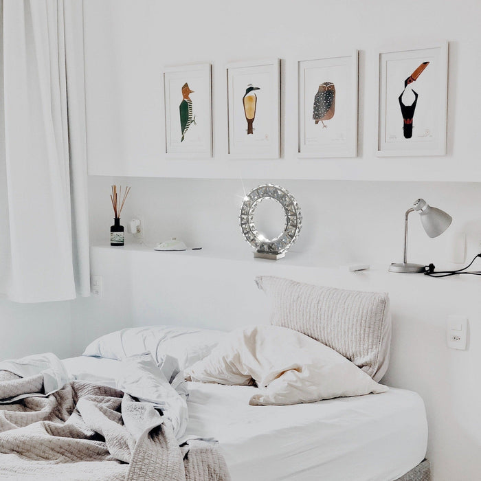 Round Crystal Extravaganza 11" Table Lamp // Led Strip