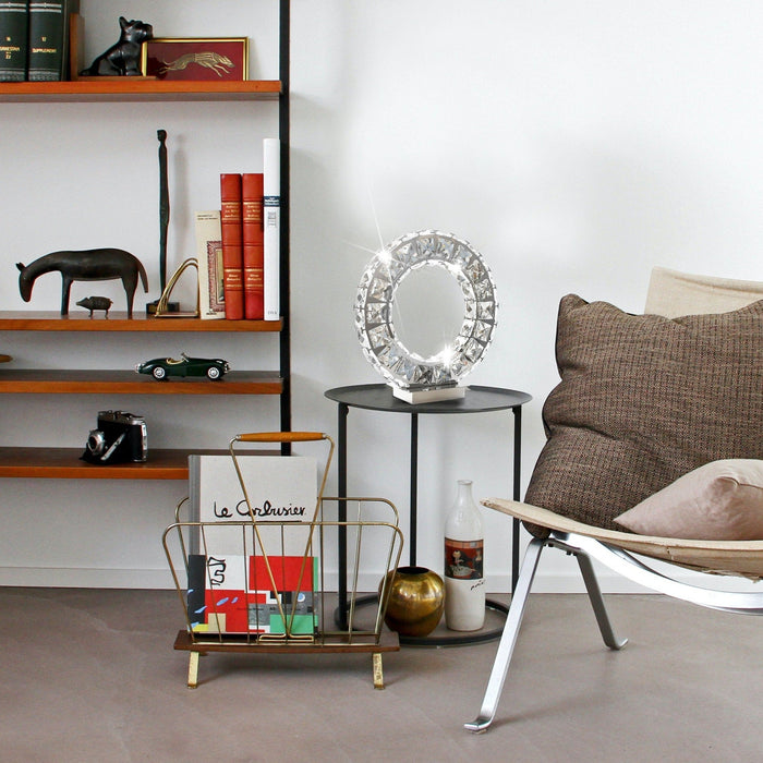 Round Crystal Extravaganza 11" Table Lamp // Led Strip