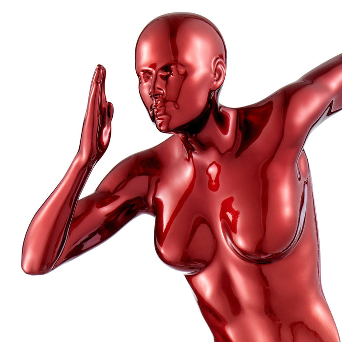 Set of three Wall Runners Sculptures // Metallic Red, Gold, Chrome