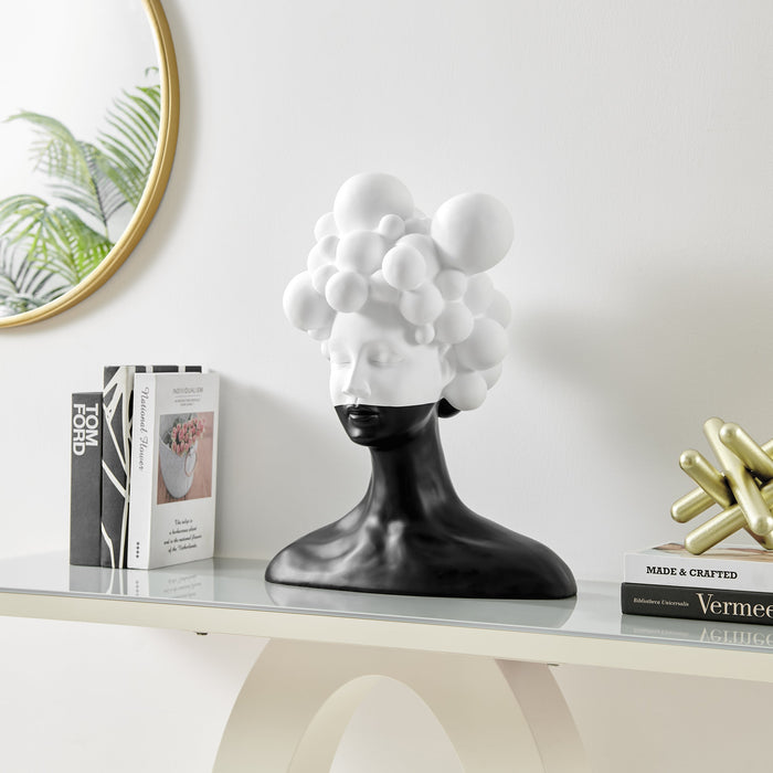 The Hedy Two Tone Sculpture // Matte Black & White