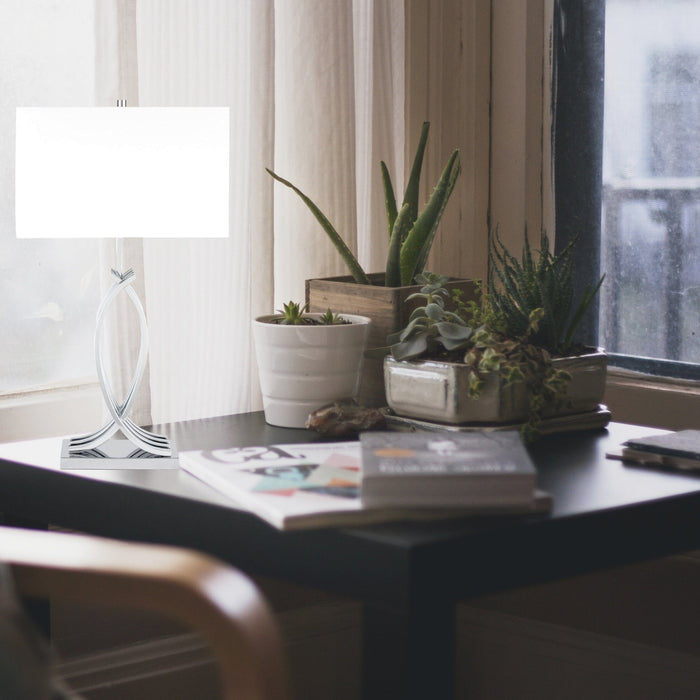 Unity in Chrome Table Lamp // 1 Light // USB Charger