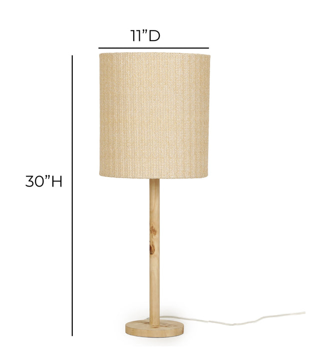 Lamia - Burl and Raffia Designer Table Lamp - Natural