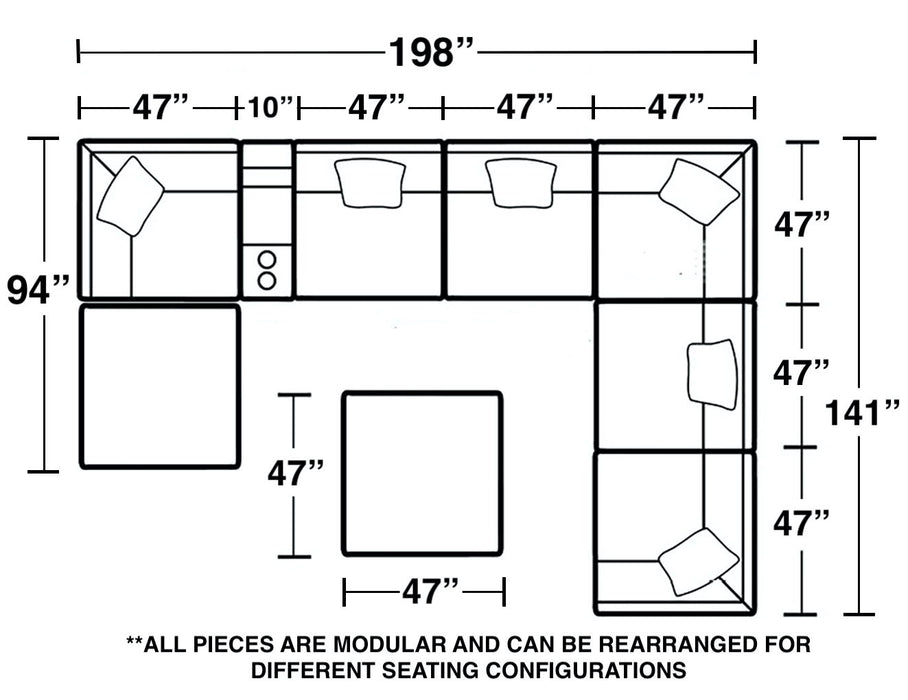 Posh - Modular Sectional And Ottoman