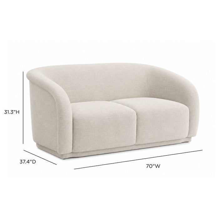 Yara - Distressed Chenille Loveseat - Sand