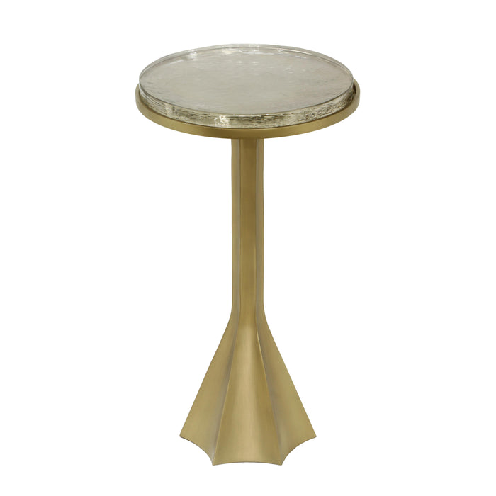 Gabrielle - Round Side Table - Antique Brass