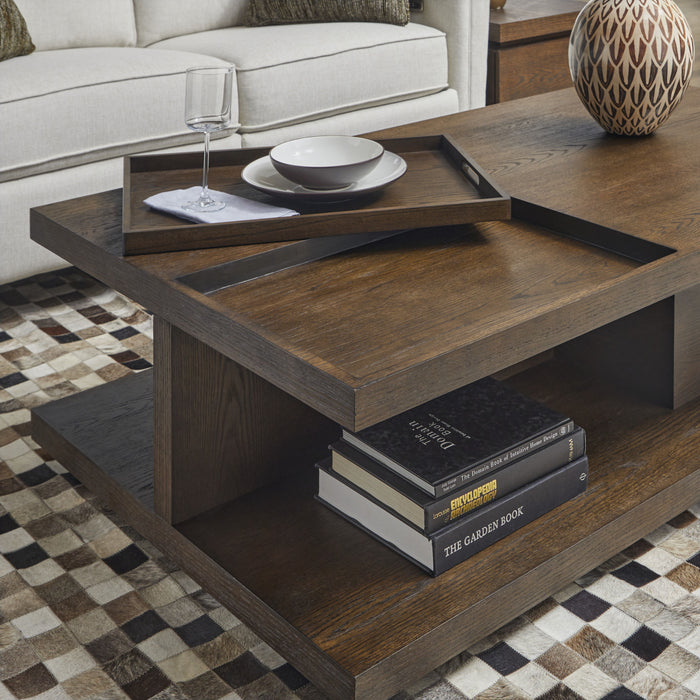 Athens - Rectangular Coffee Table With Casters - Chocolate Brown