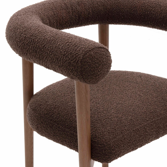 Spara - Performance Boucle Dining Chair - Chocolate Brown