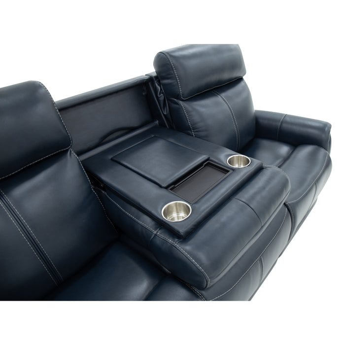 View - Power Reclining Sofa With Console, Power Headrest & Lumbar