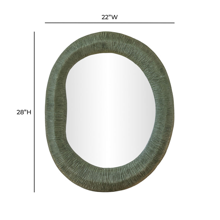 Orpheus - 22" x 28" Ribbed Fiberglass Thick Wall Mirror - Forest Green
