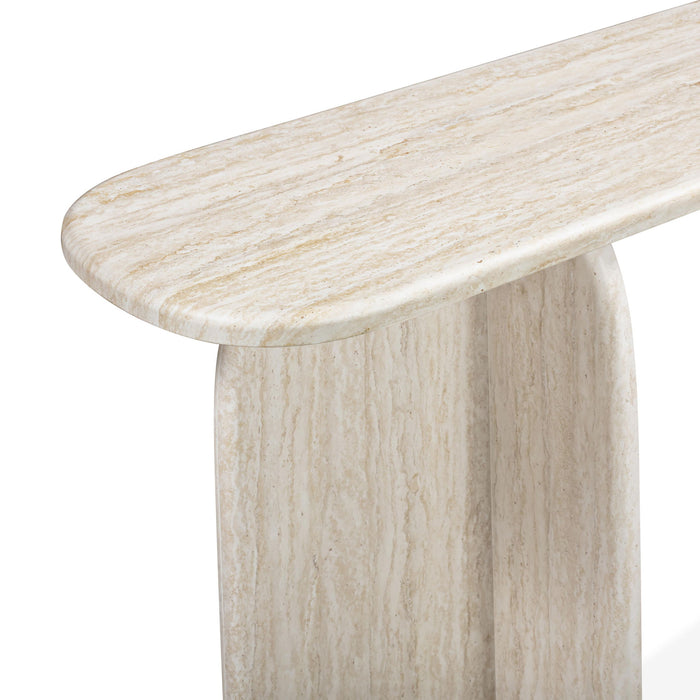 Clementine - Console Table - Travertine