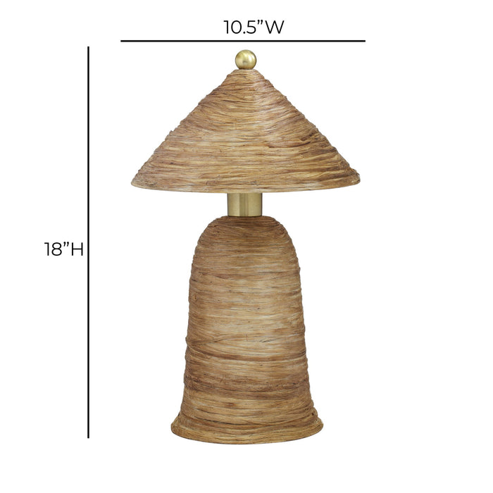Coco - Coconut Fiber Pointed Table Lamp - Natural