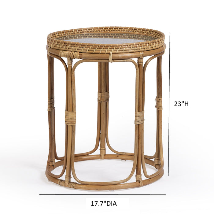 Lindy - Rattan Side Table - Natural
