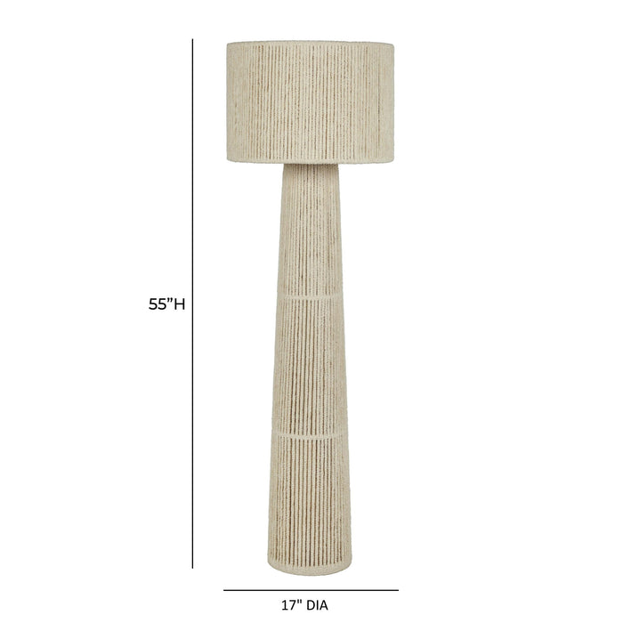 Tapered - Chenille Fiber Floor Lamp - Natural
