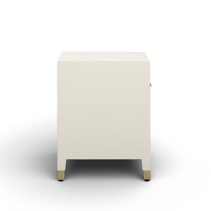Dani - Faux Shagreen Nightstand With Drawer - Cream