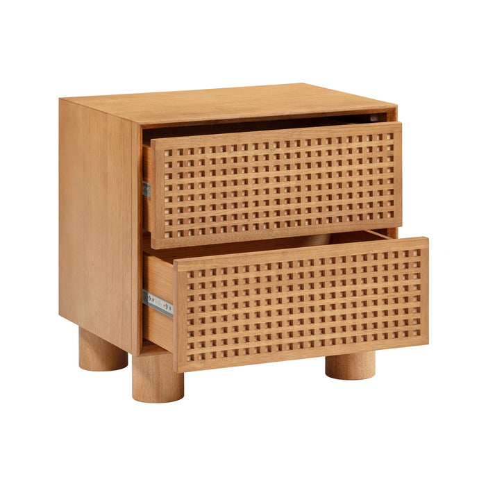 Miles Natural Rubberwood Nightstand