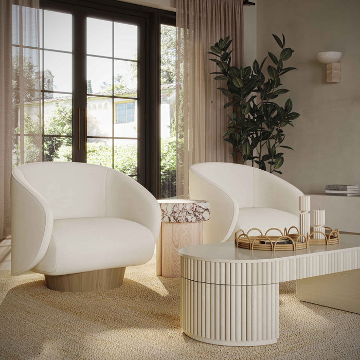 Presley - Swivel Accent Chair - Cream