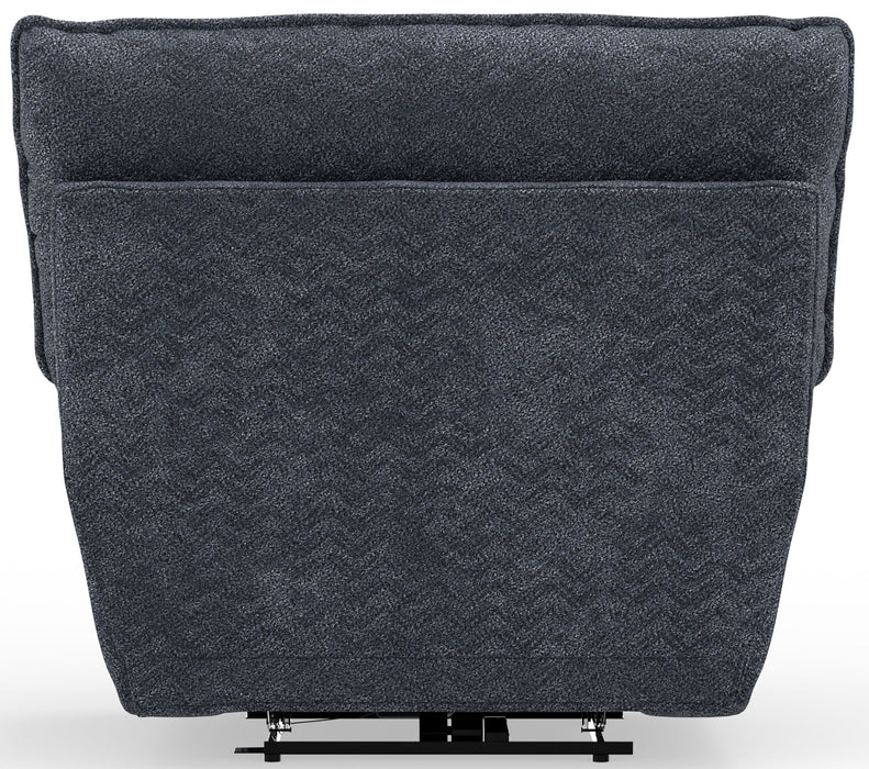 Paxon - Deep Seat Power Lay Flat Recliner With Power Adjustable Headrest - Smoke
