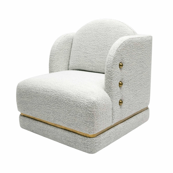 Earl - Nubby Chenille Accent Chair - Cotton White