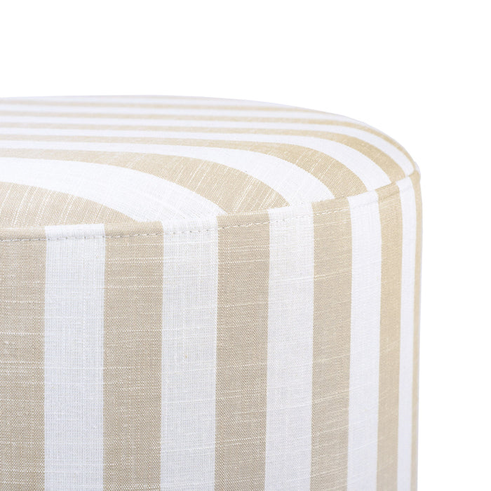 Dex - Striped Linen Ottoman