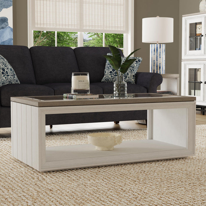 Melody - Rectangular Coffee Table With Casters - White
