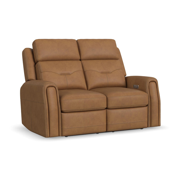 Felix - Power Reclining Loveseat With Console, Power Headrest, Lumbar, Heat & Massage