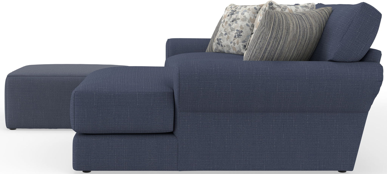 Cape May - Sofa Chaise With Comfort Coil Seating, 41" Cocktail Ottoman And 5 Accent Pillows Included