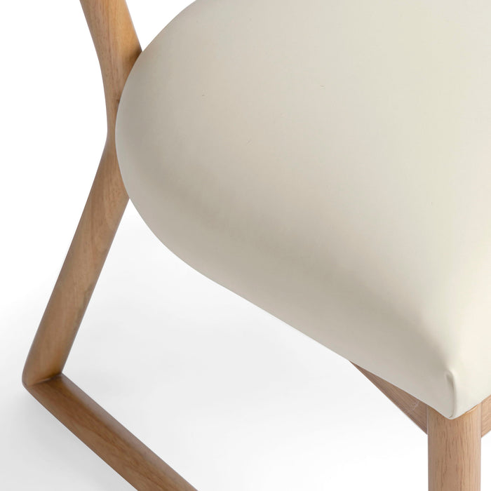 Bobbie - Vegan Leather Dining Chair - Cream