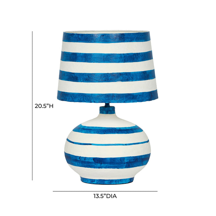 Positano - Striped Papier Mache Table Lamp