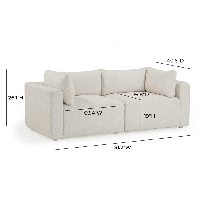 Hangover - Outdoor Modular Loveseat - Cream
