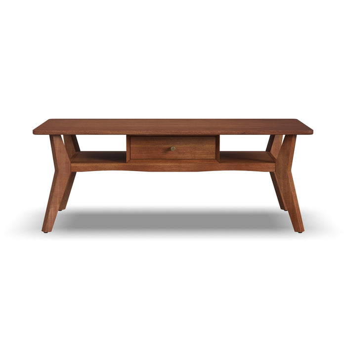 Ludwig - Occasional Rectangular Coffee Table With Drawer - Dark Brown