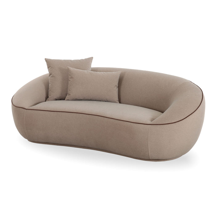 Jenny - Faux Mohair Loveseat - Taupe