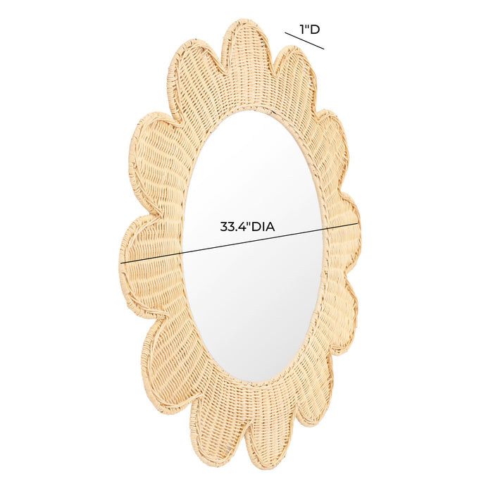 Coralie - Rattan Round Mirror