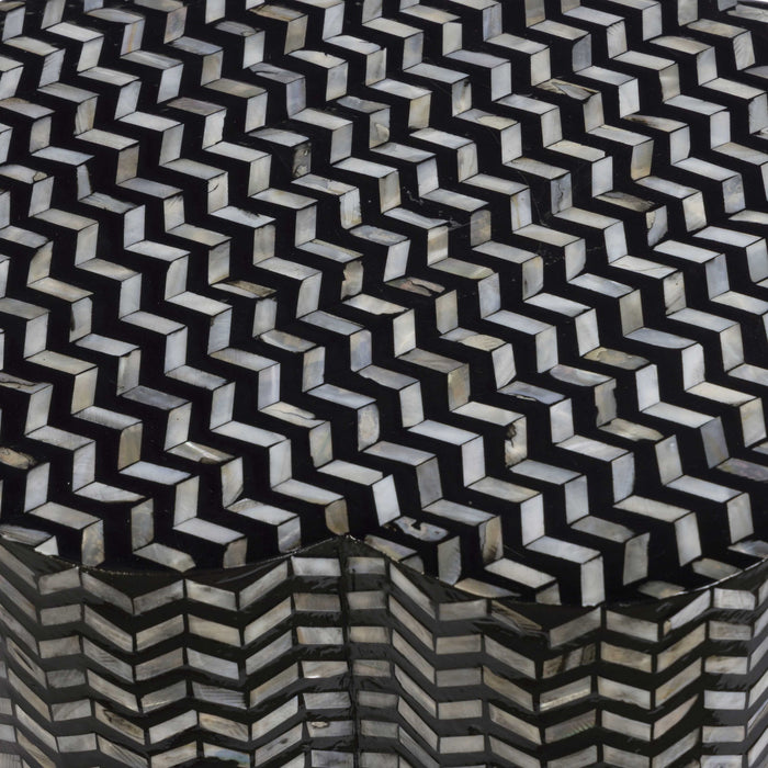 Mother Of Pearl Shell Side Table - Truffle