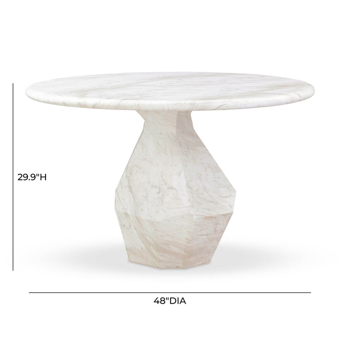 Esme - 48" Indoor / Outdoor Round Dining Table - White
