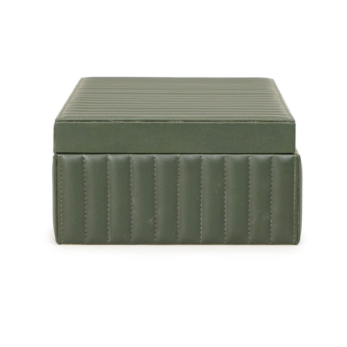 Eton - Ribbed Vegan Leather Hospitality Grade Storage Box - Green