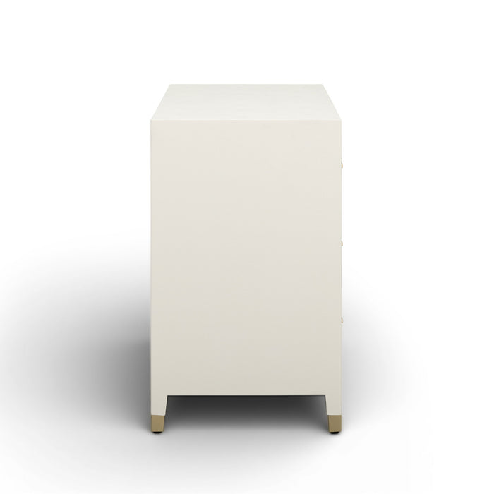 Dani - Faux Shagreen 6-Drawer Dresser - Cream